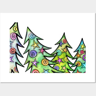 Decorated Xmas trees Posters and Art